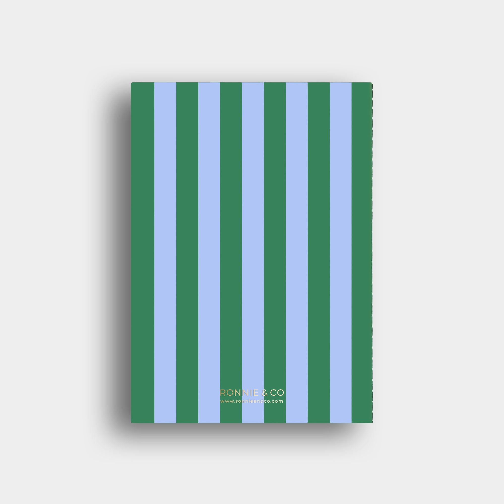 Lined Notebook - Blue + Green Striped