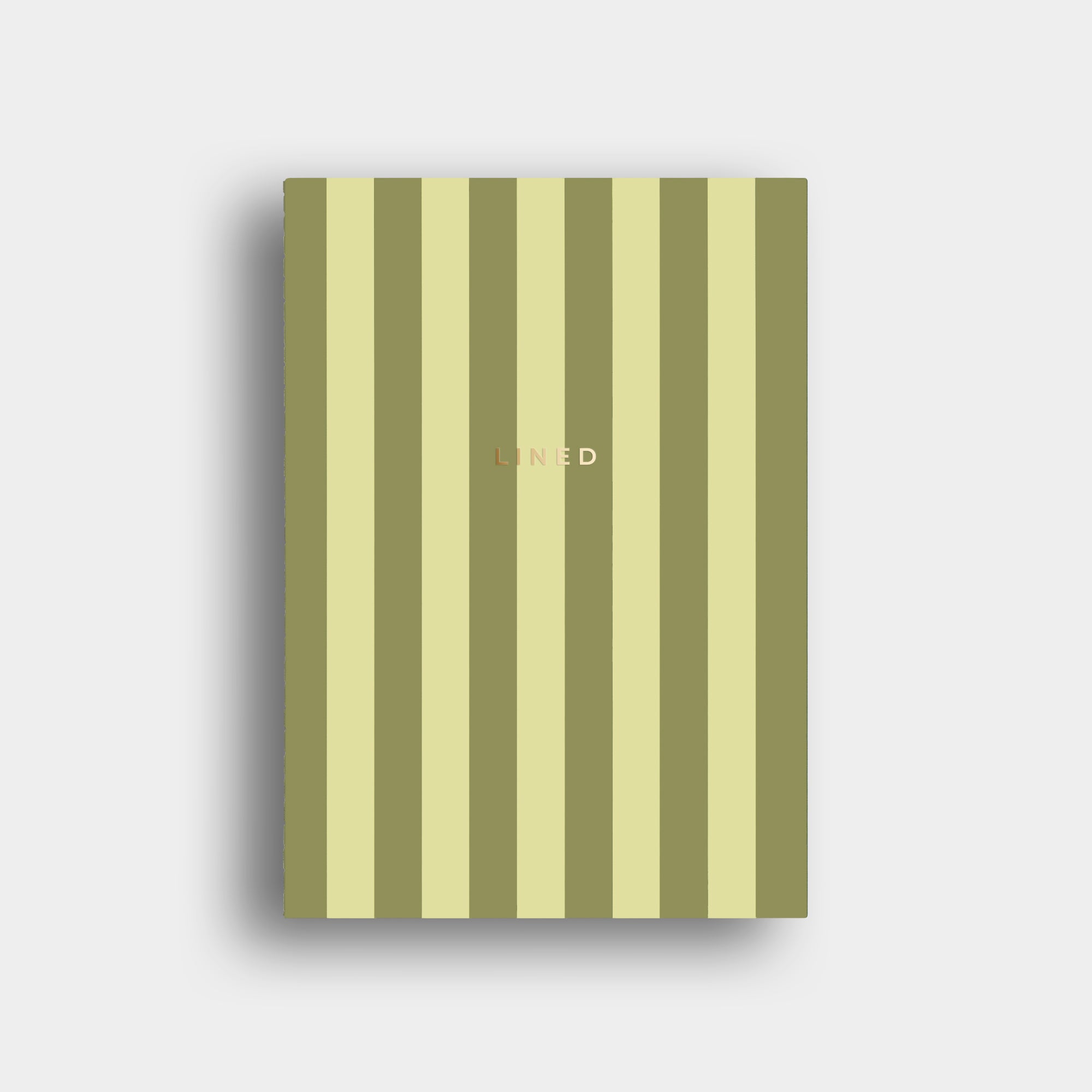 Lined Notebook - Olive + Yellow Striped