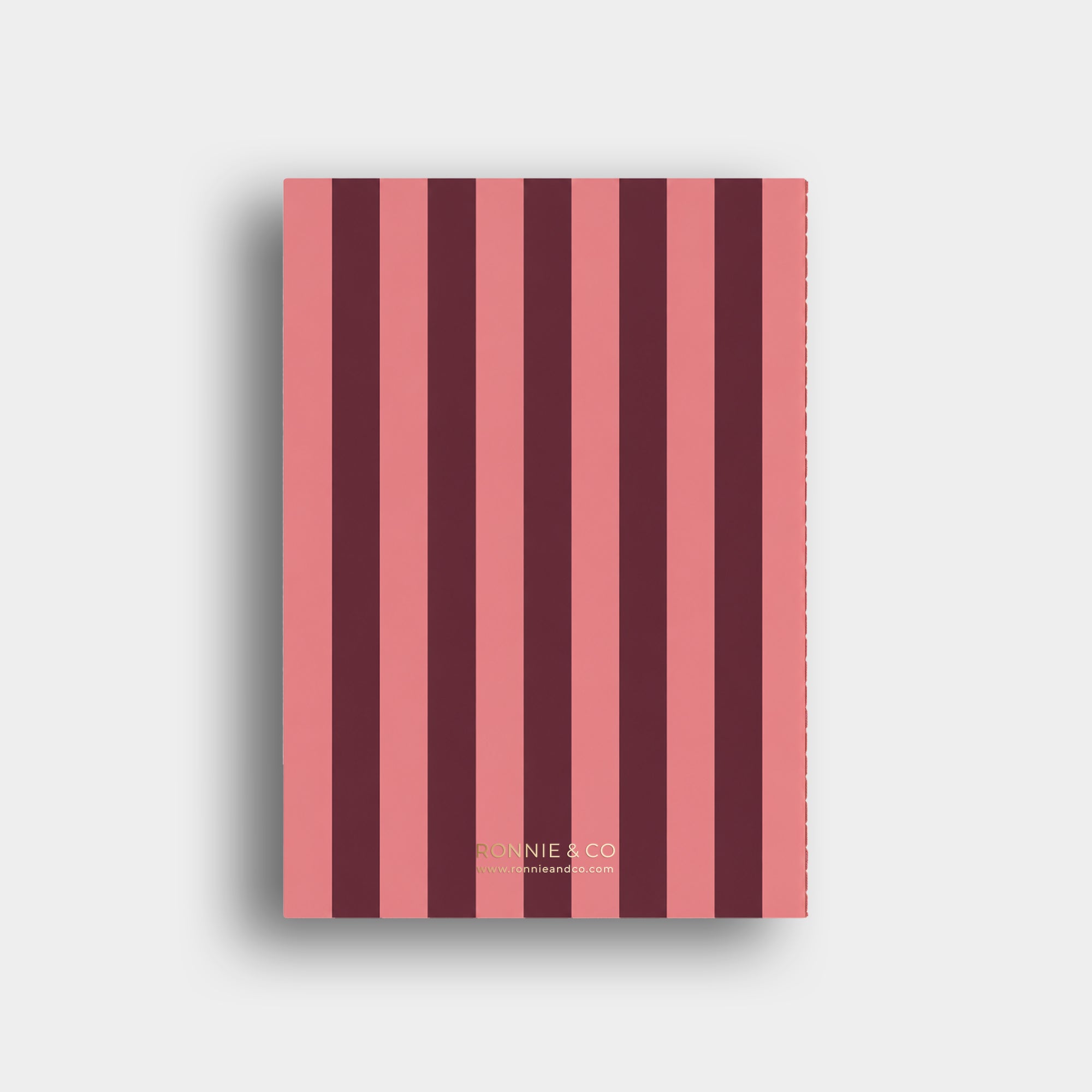 Lined Notebook - Coral + Burgundy Striped