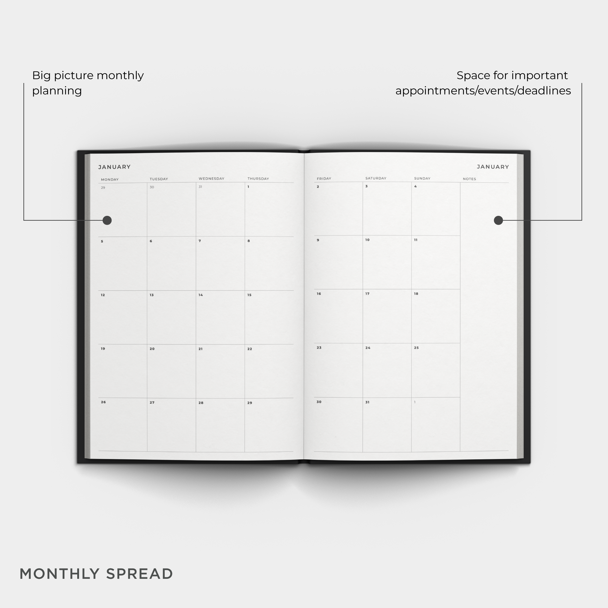 2026 A4 Weekly Planner Diary