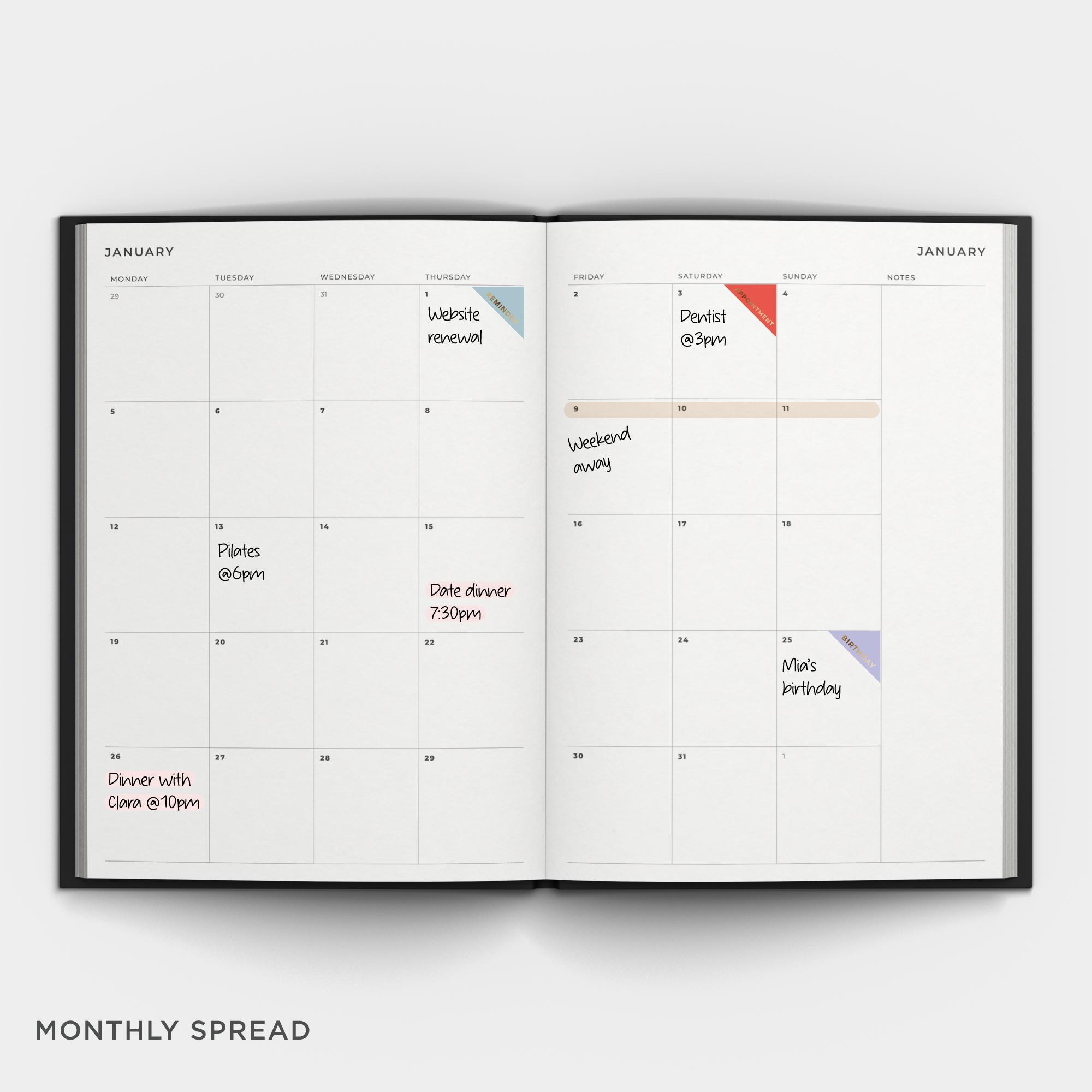 2026 A4 Weekly Planner Diary