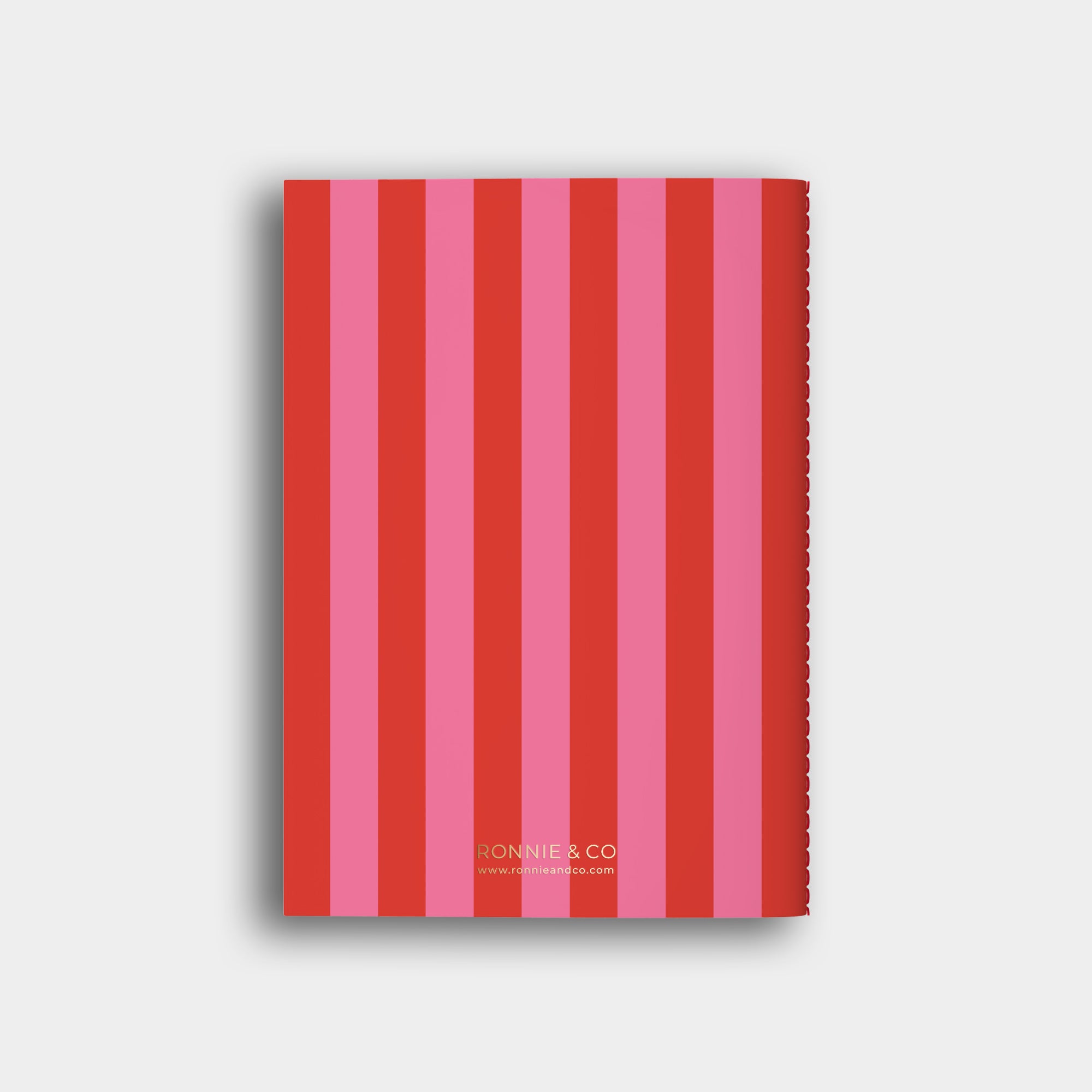 Lined Notebook - Red + Pink Striped