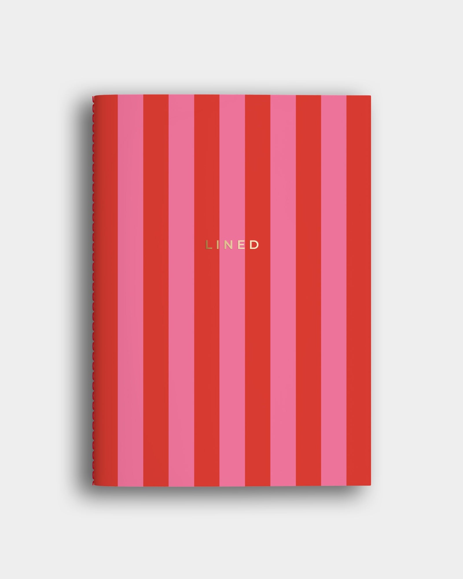 Lined Pink + Red Striped Notebook