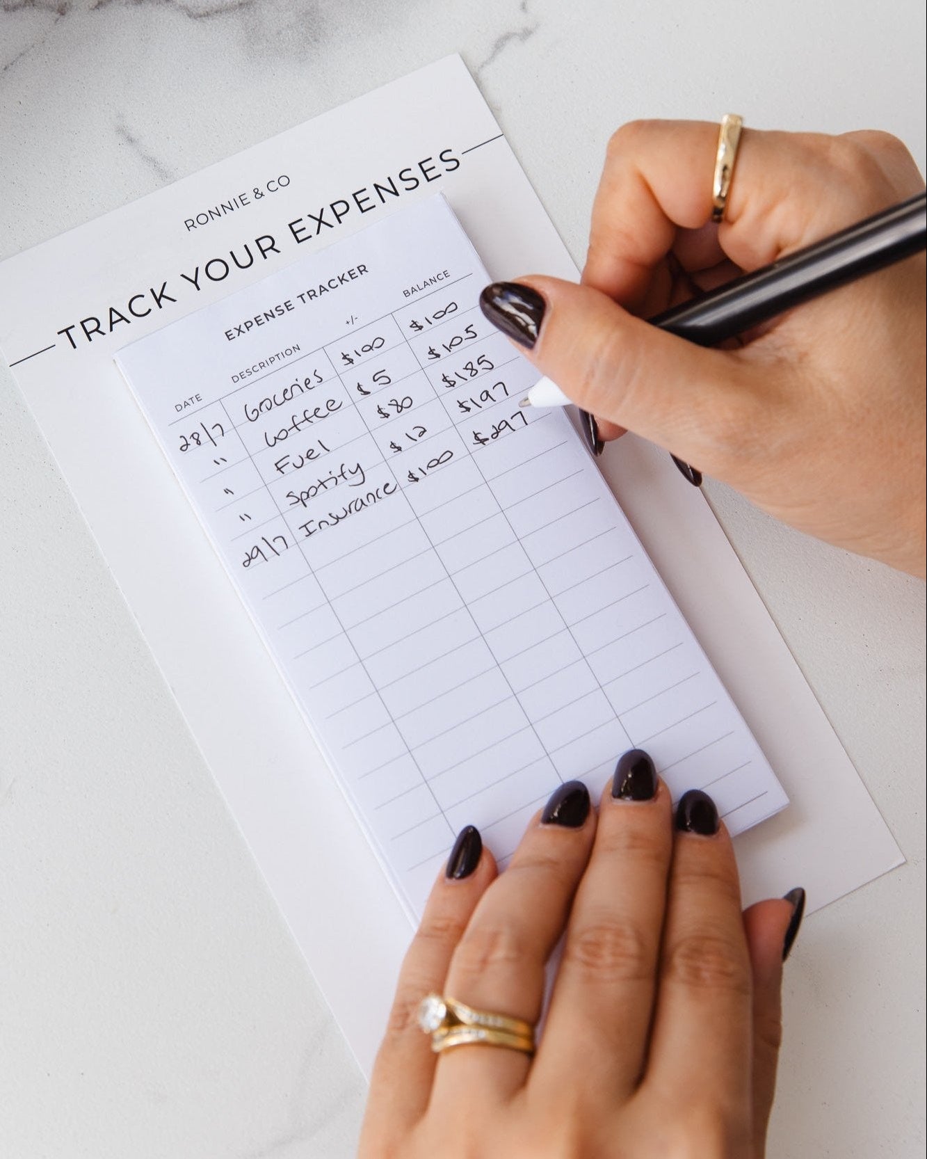Expense Tracker Sticky Notes