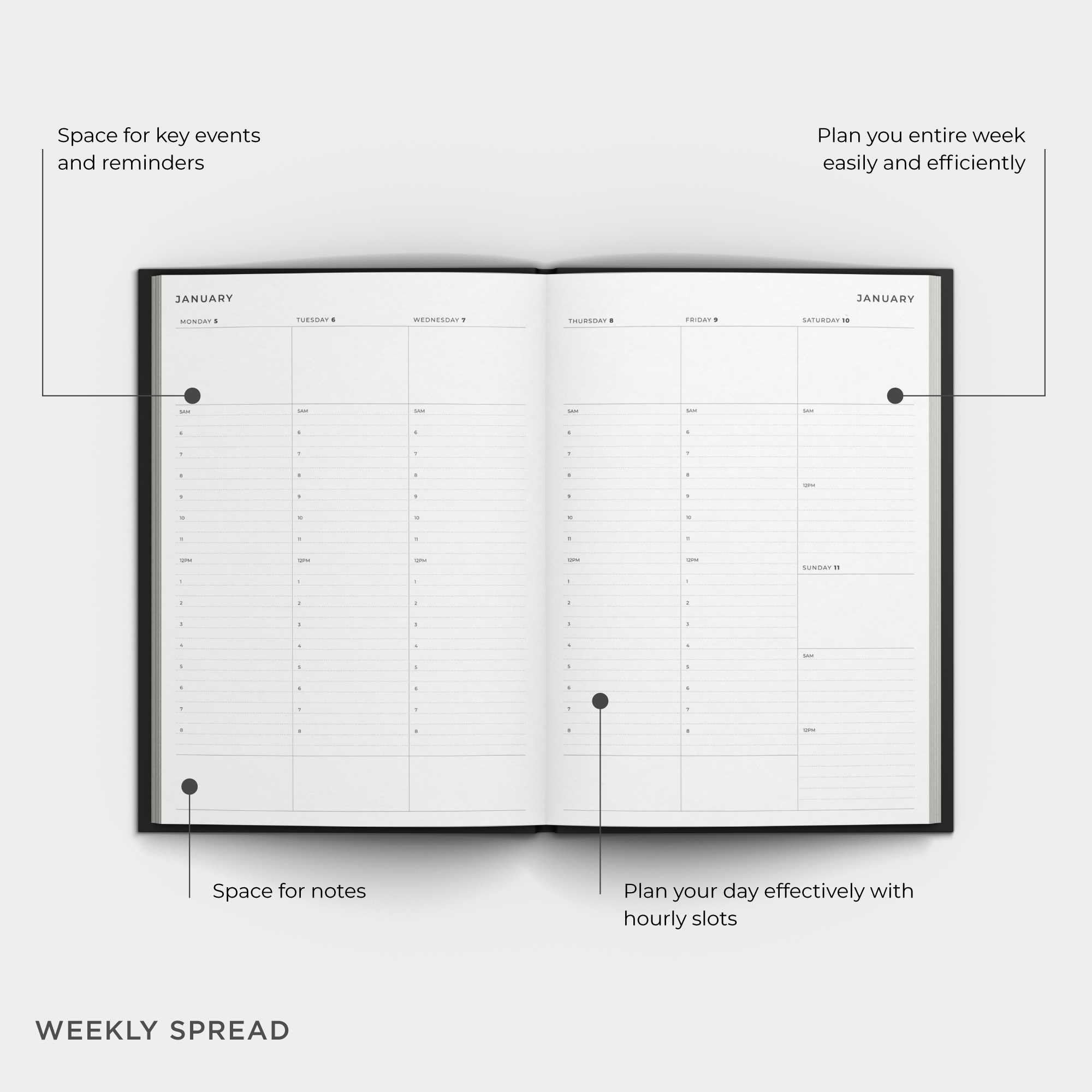 2026 A4 Weekly Planner Diary