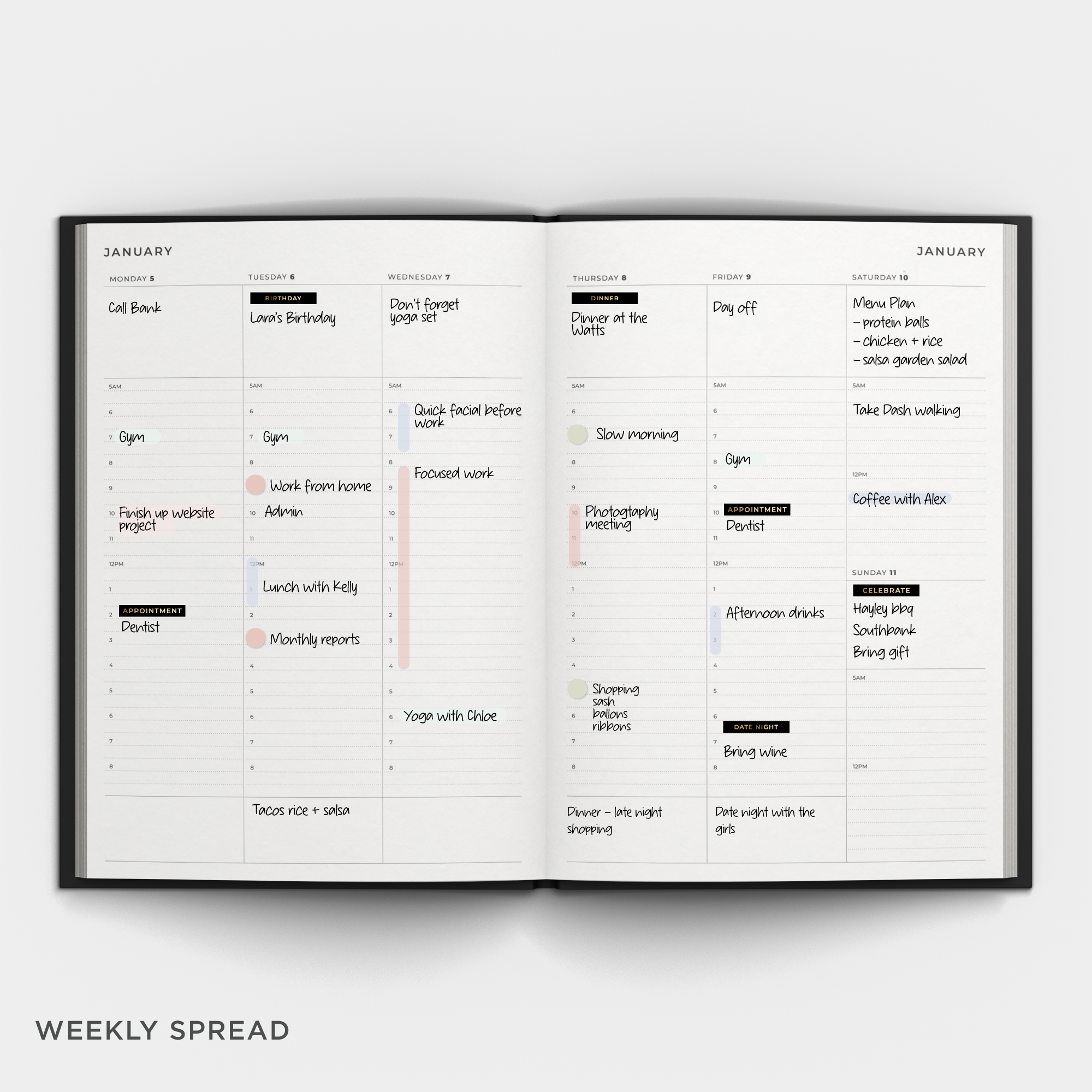 2026 A4 Weekly Planner Diary