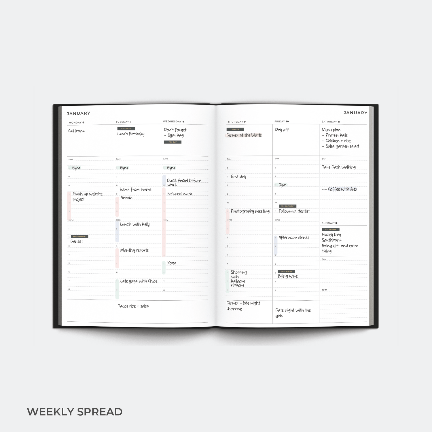 2026 A5 Weekly Planner Diary