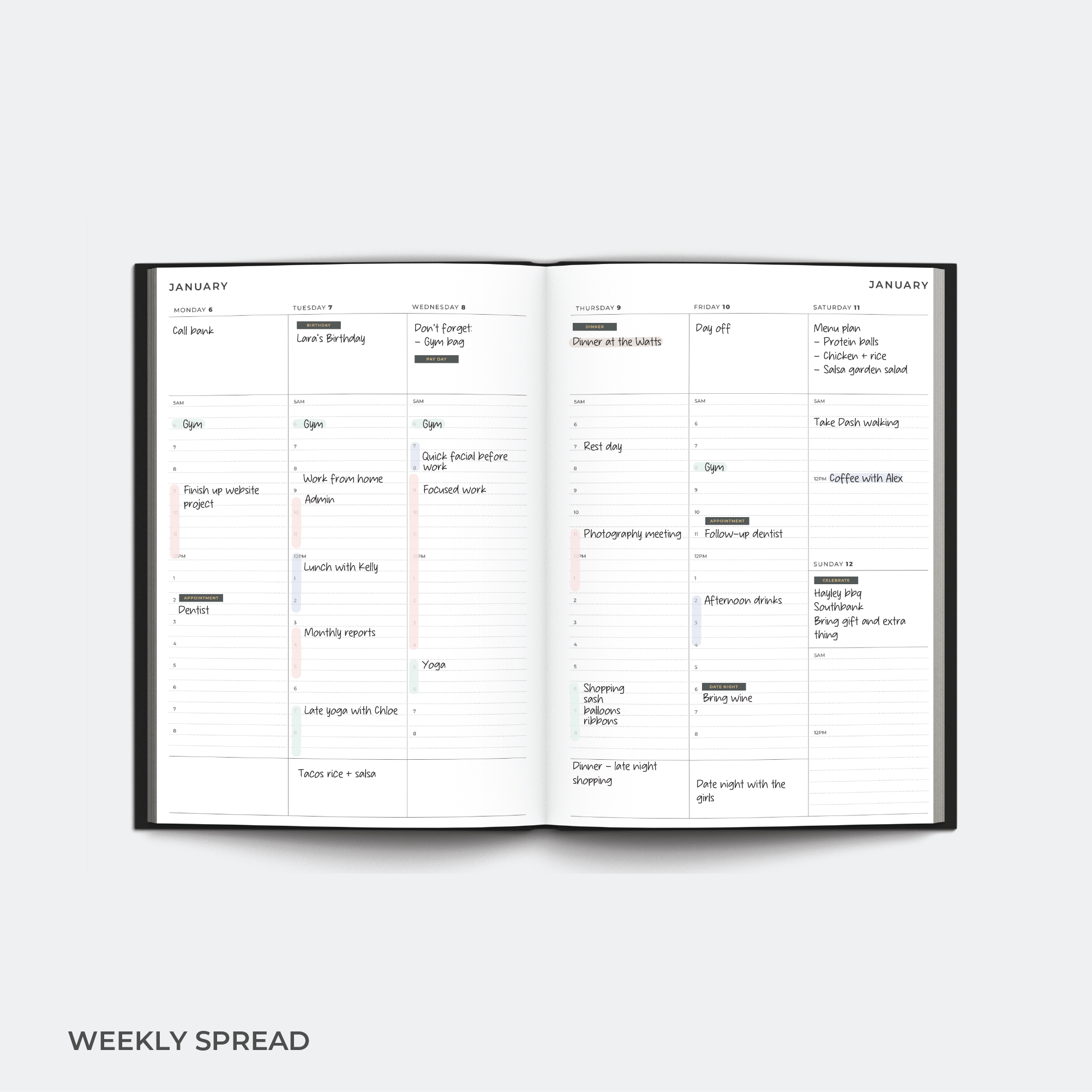 2026 A5 Weekly Planner Diary