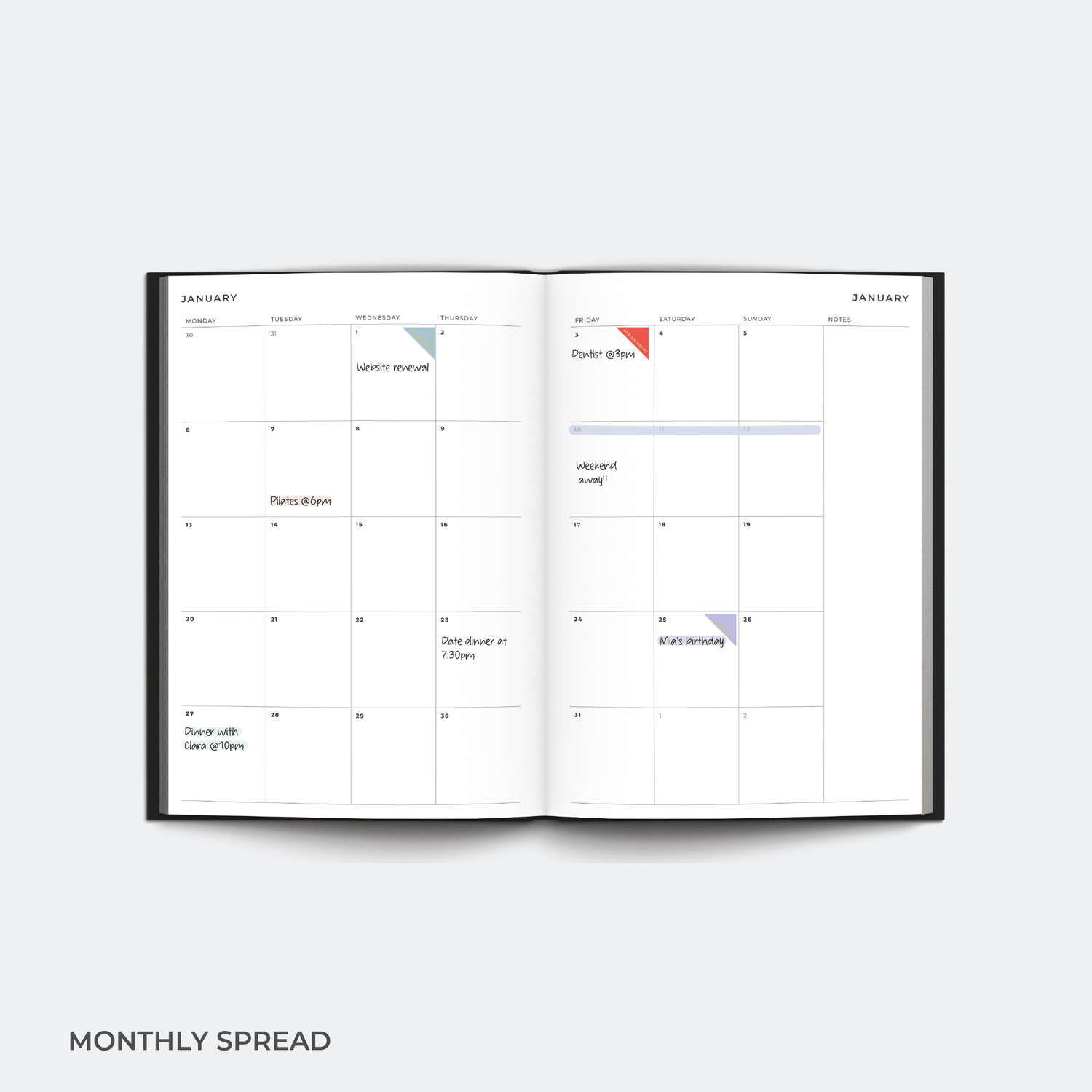 2026 A5 Weekly Planner Diary