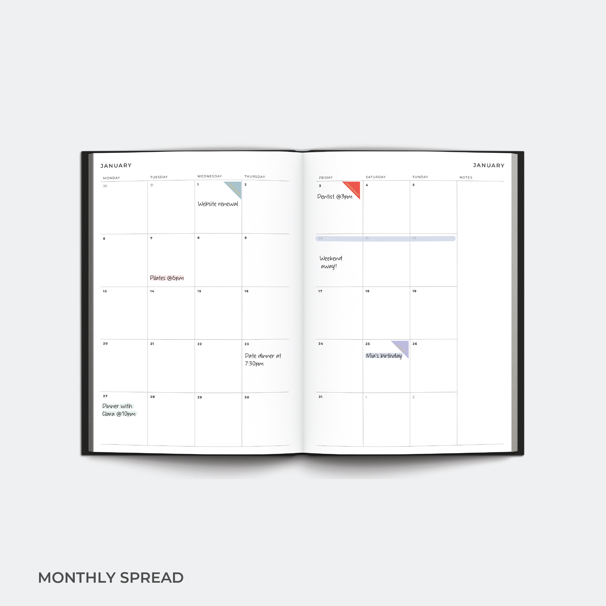 2026 A5 Weekly Planner Diary