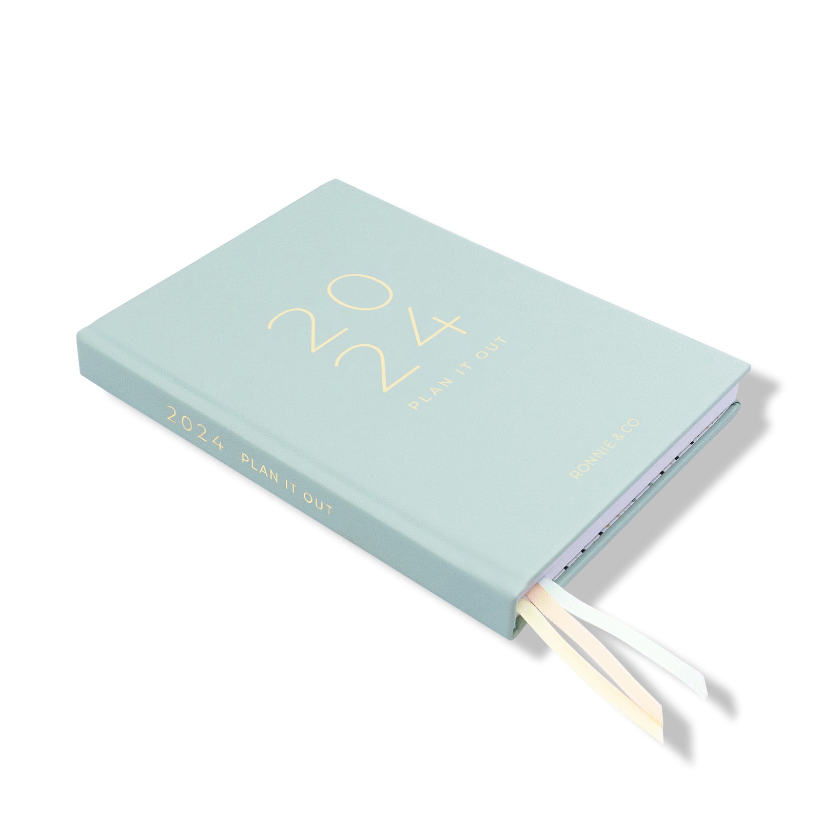 2024 teal a4 diary planner side view by Ronnie & Co