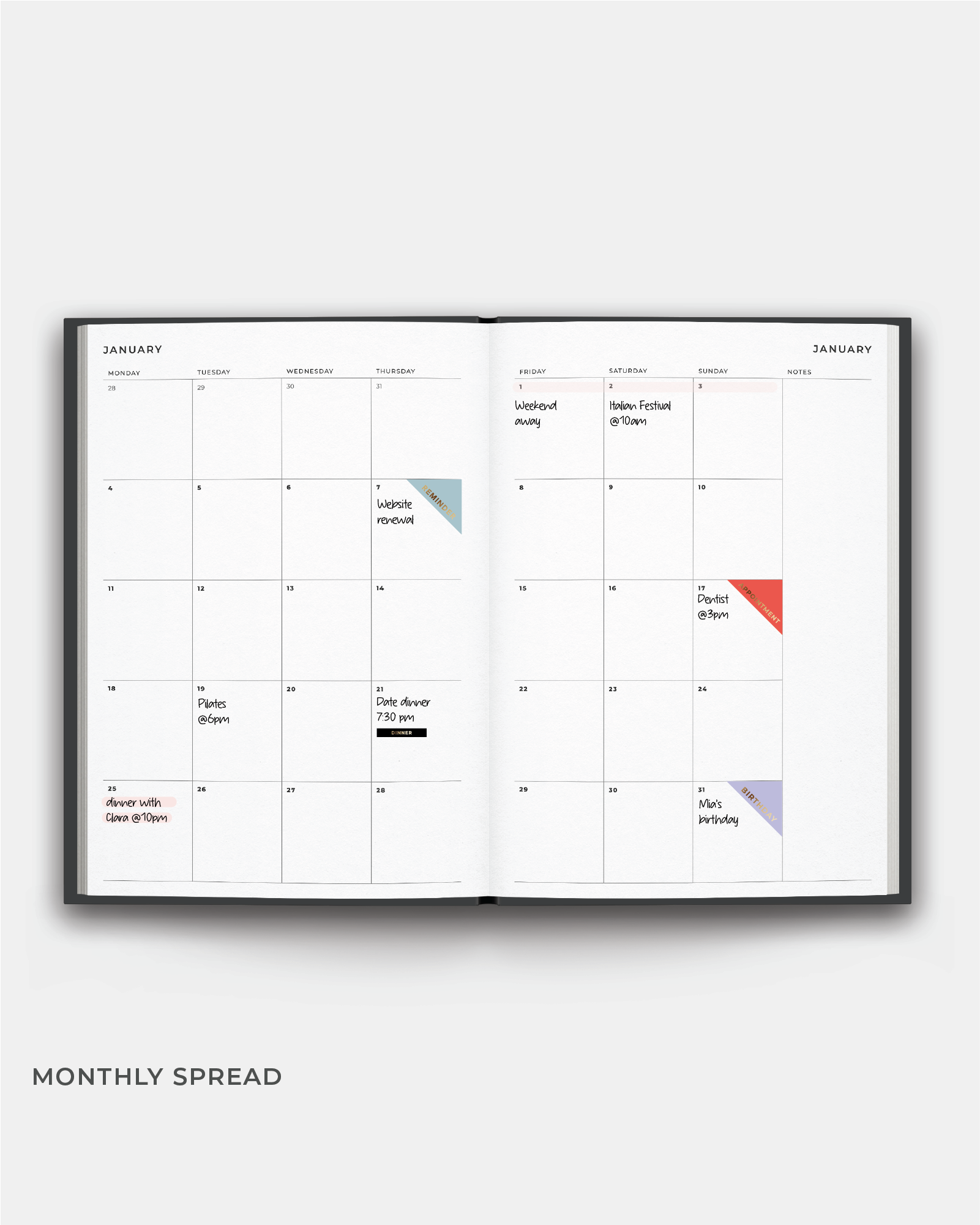 2027 A4 Weekly Planner Diary  | PRE-ORDER