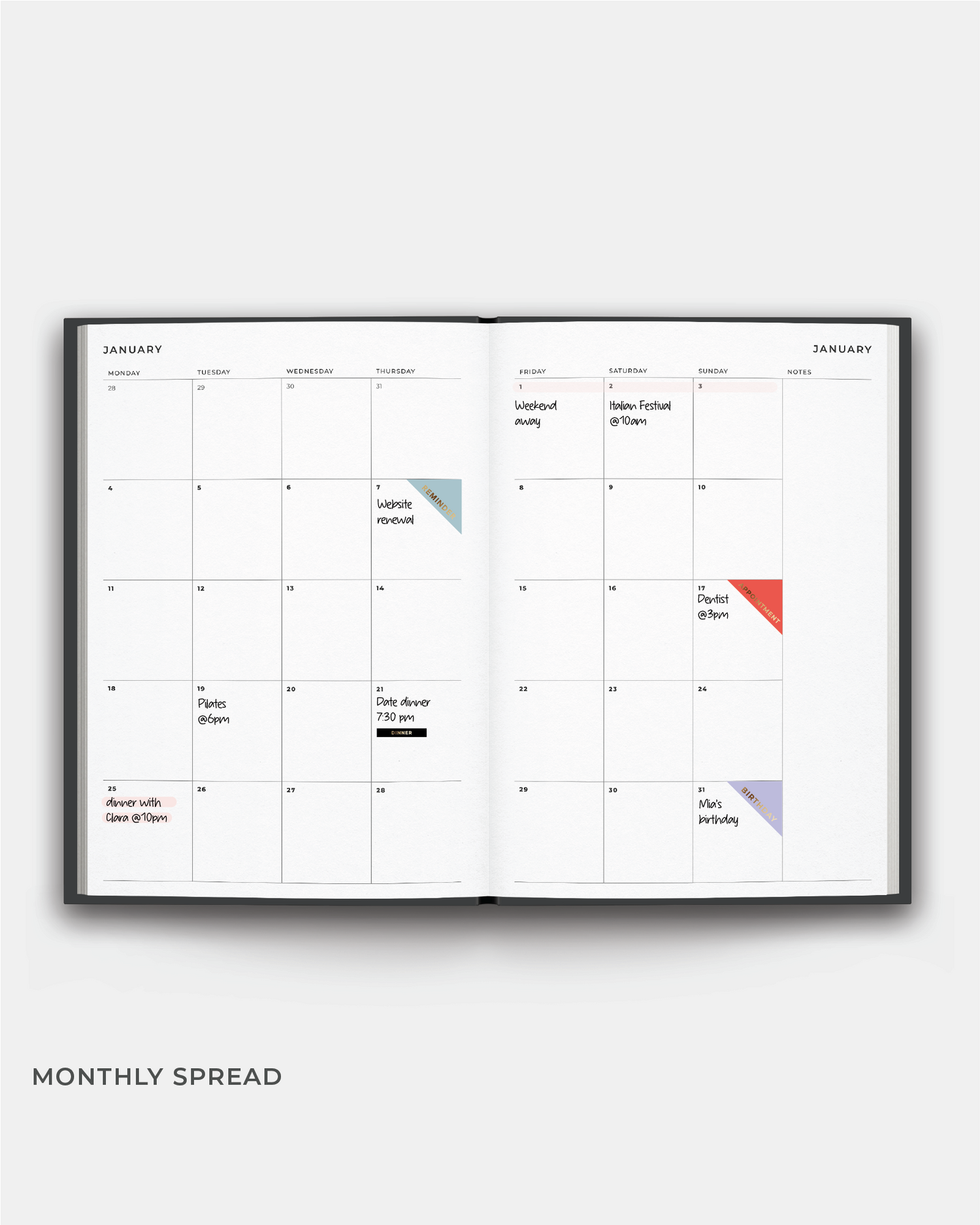 2027 A5 Weekly Planner Diary  | PRE-ORDER
