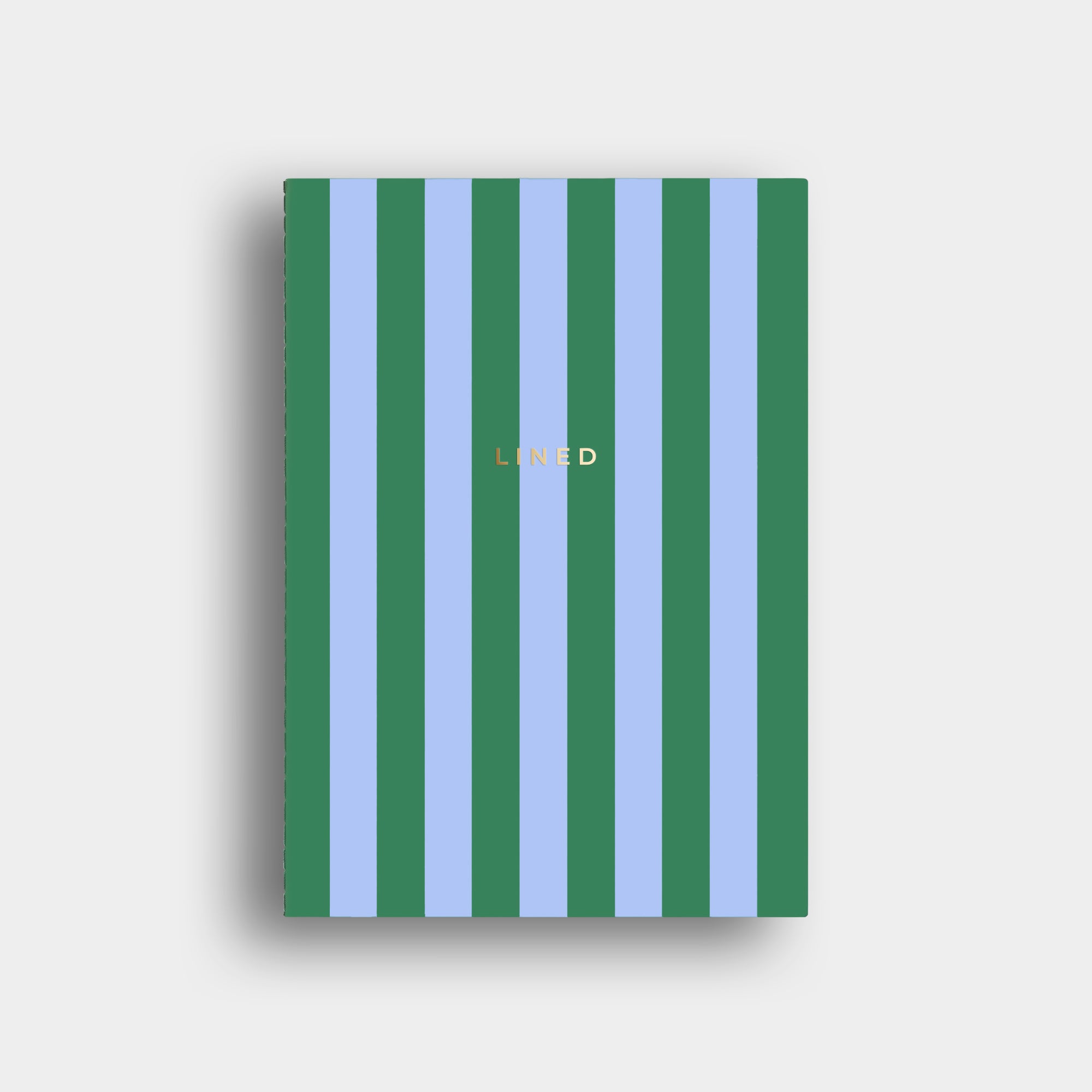 Lined Notebook -  Blue + Green Striped