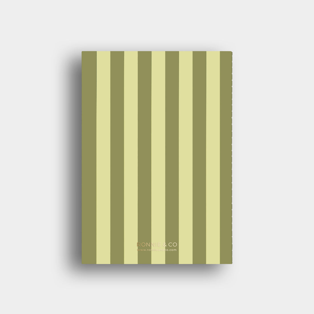 Lined Notebook -  Olive + Yellow Striped