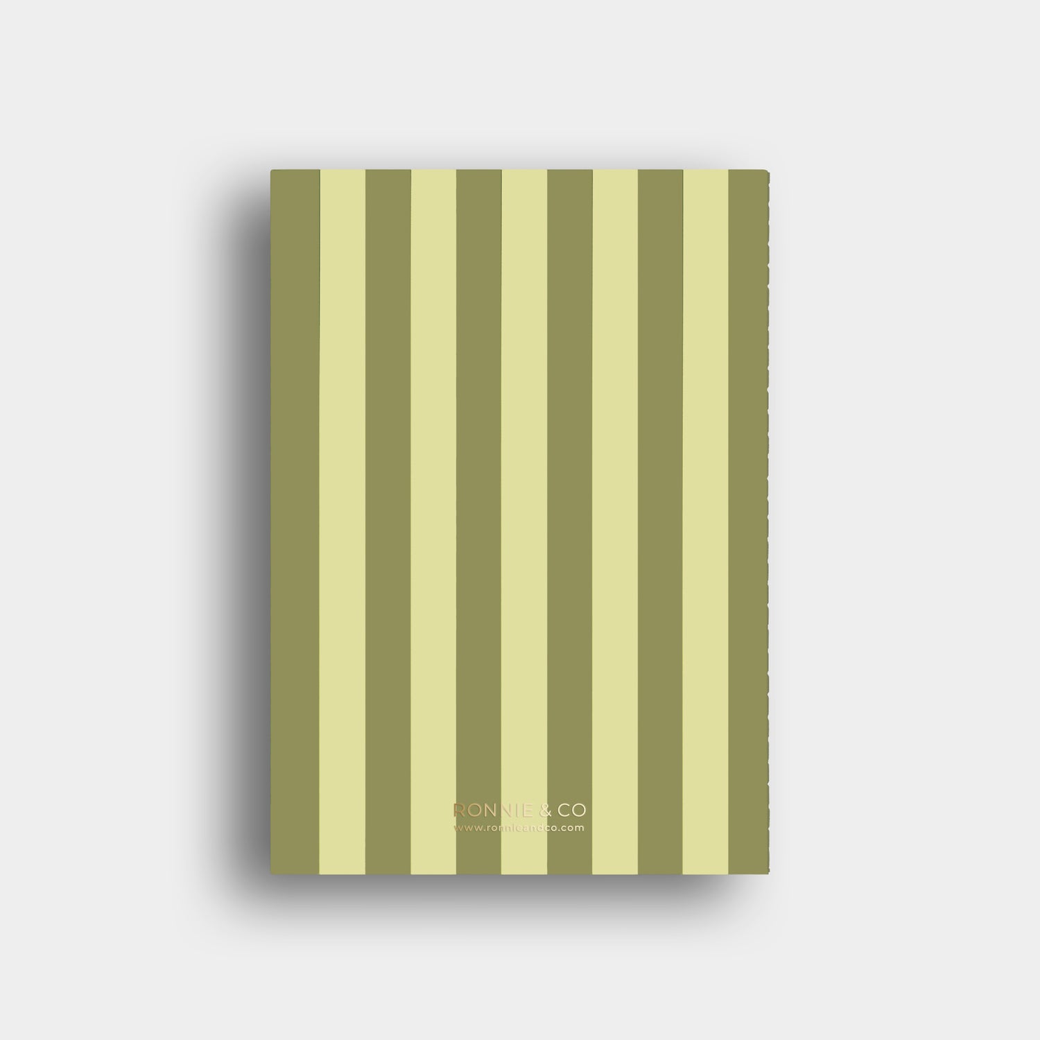 Lined Notebook -  Olive + Yellow Striped