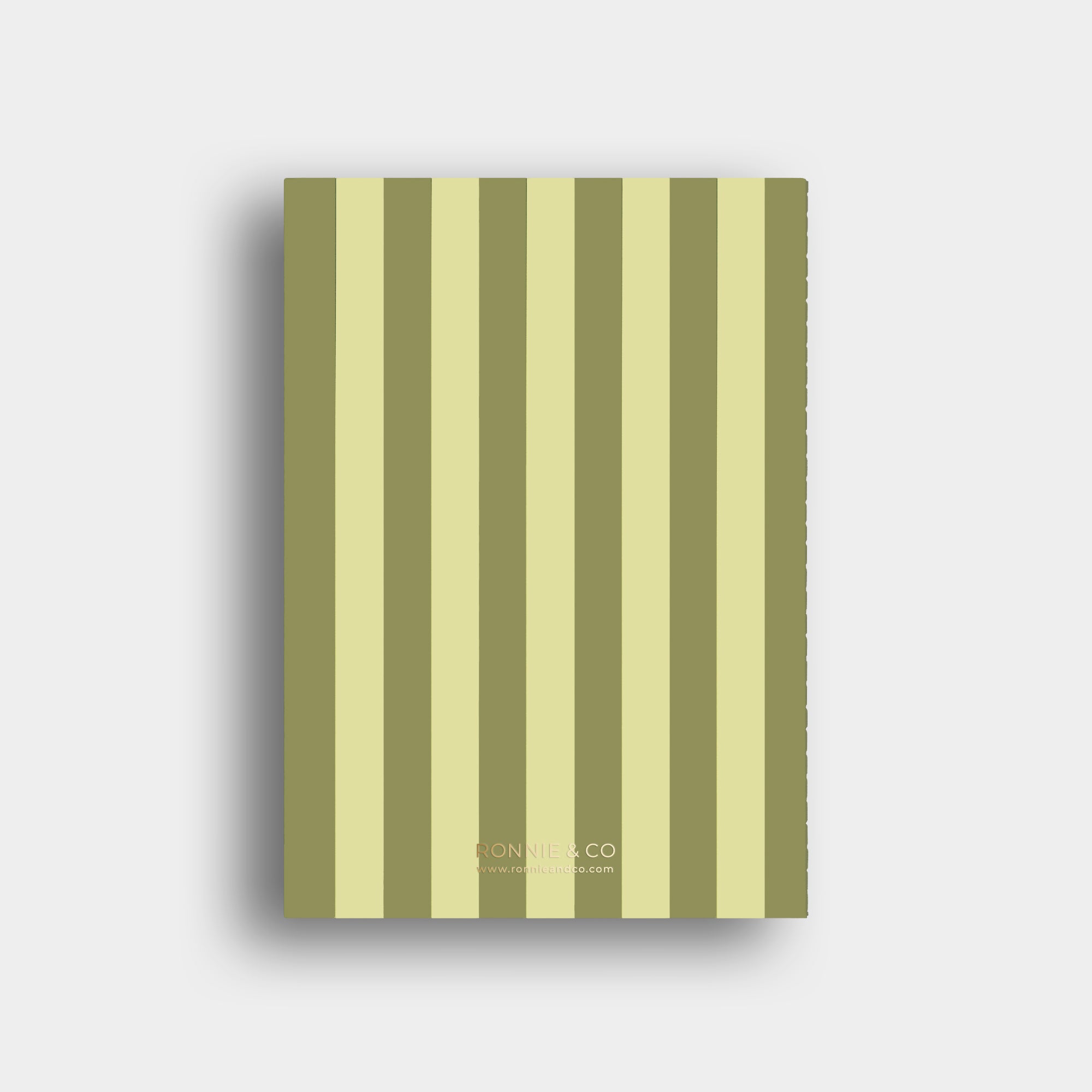 Lined Notebook -  Olive + Yellow Striped