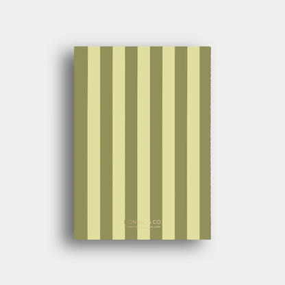 Lined Notebook -  Olive + Yellow Striped