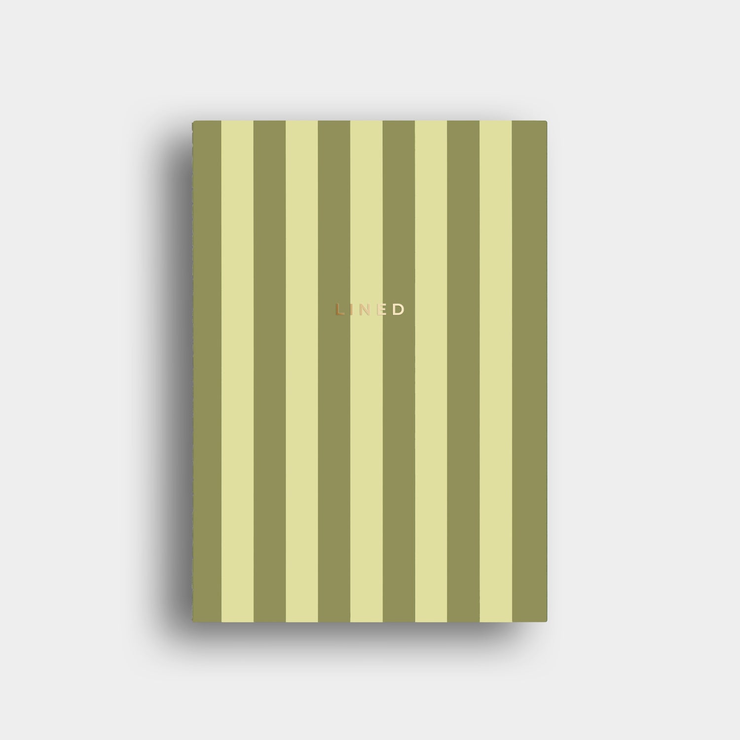 Lined Notebook -  Olive + Yellow Striped