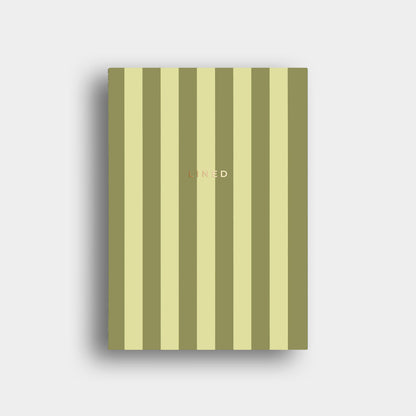 Lined Notebook -  Olive + Yellow Striped