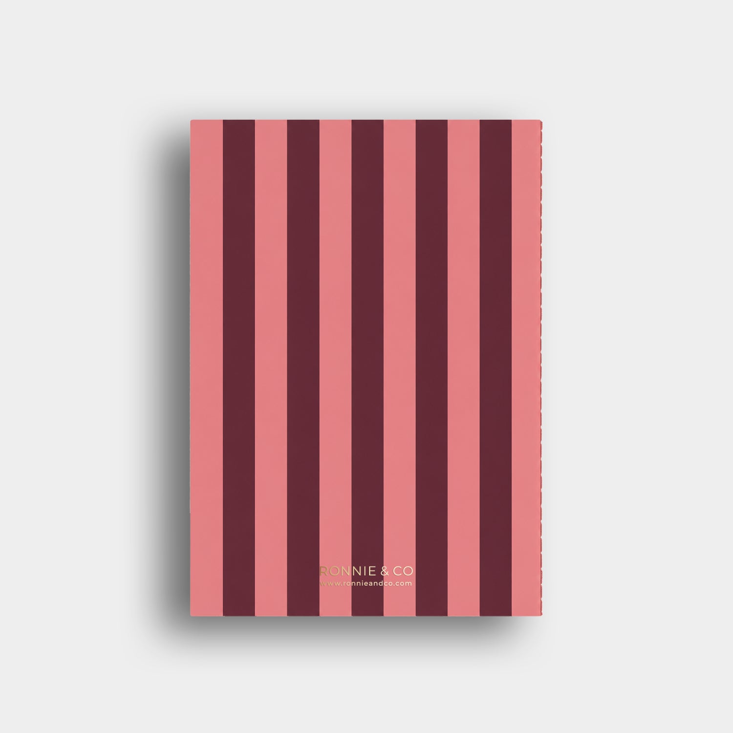 Lined Notebook -  Coral + Burgundy Striped