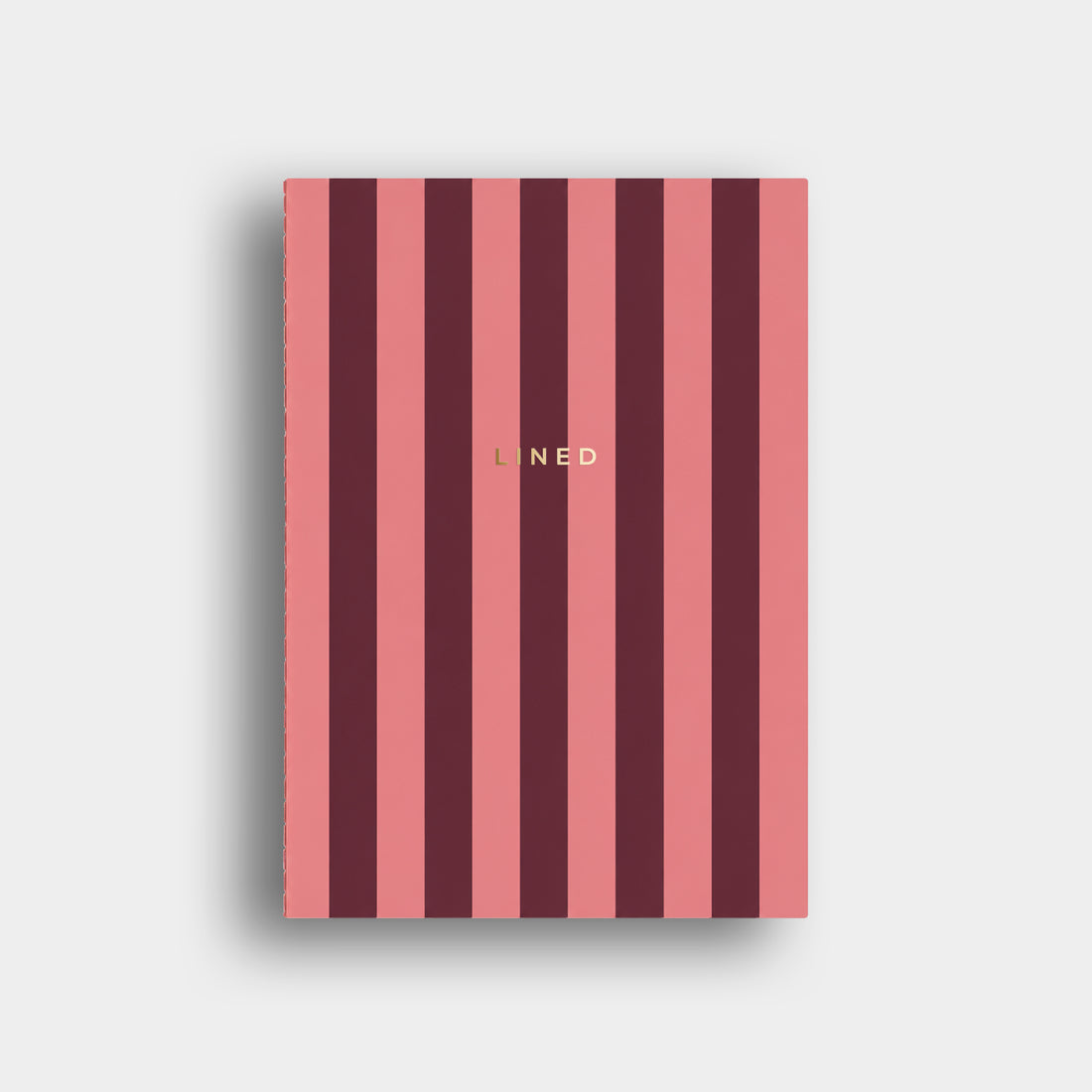Lined Notebook -  Coral + Burgundy Striped