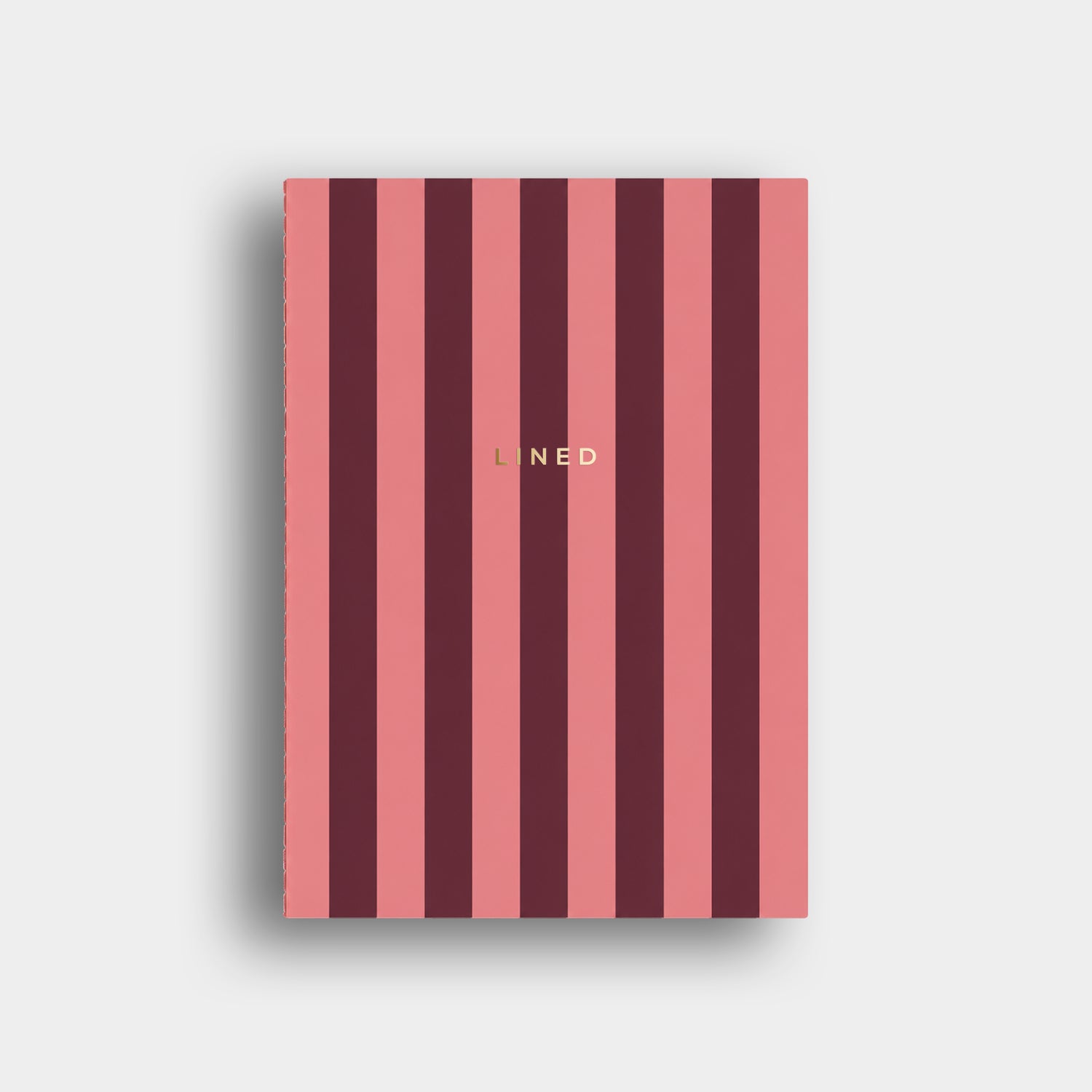 Lined Notebook -  Coral + Burgundy Striped