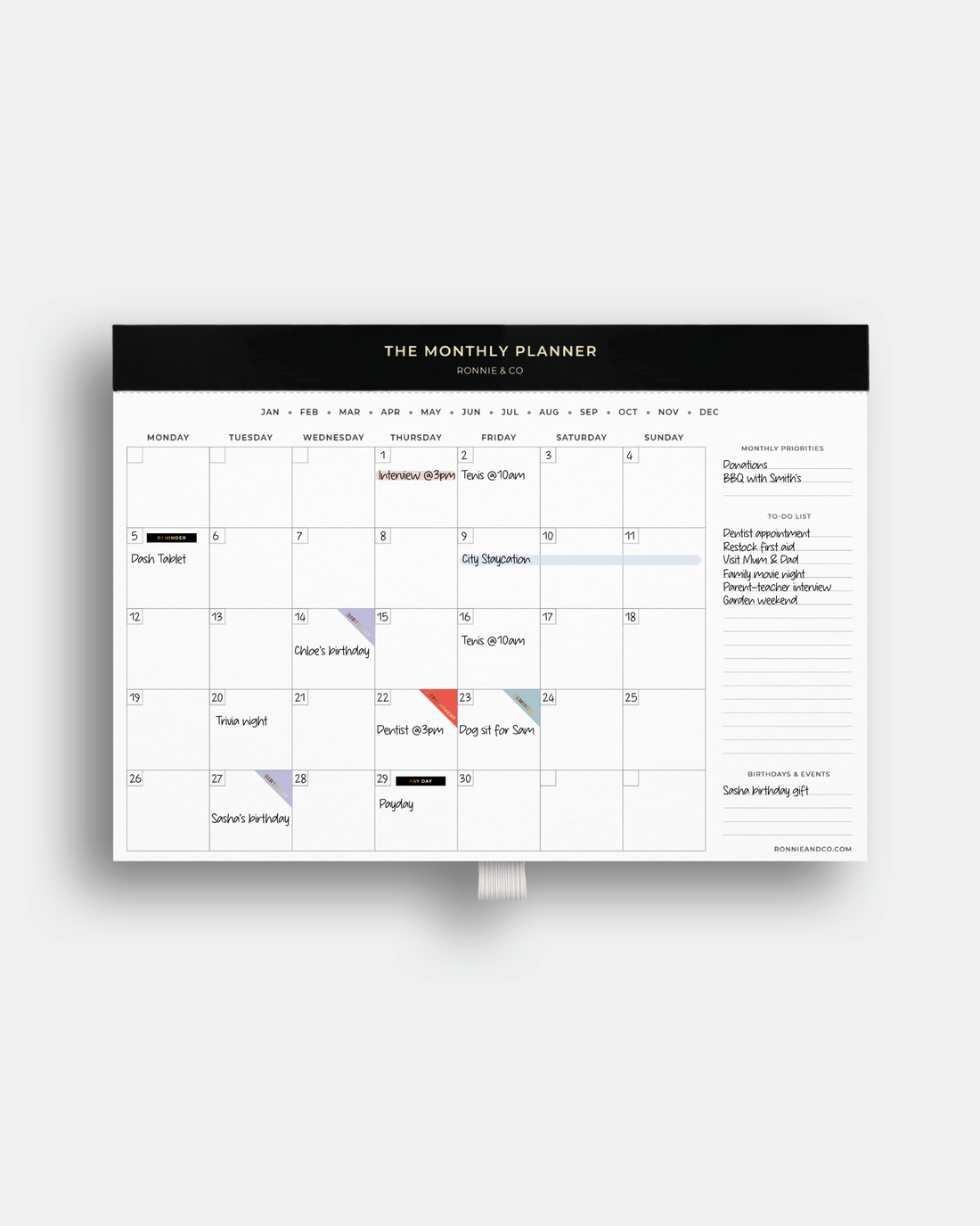 Magnetic Monthly Planner Pad