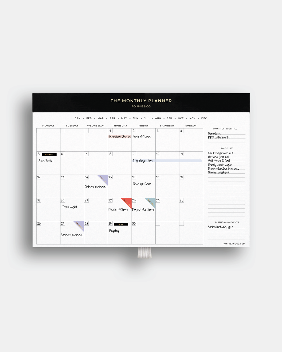 Magnetic Monthly Planner Pad