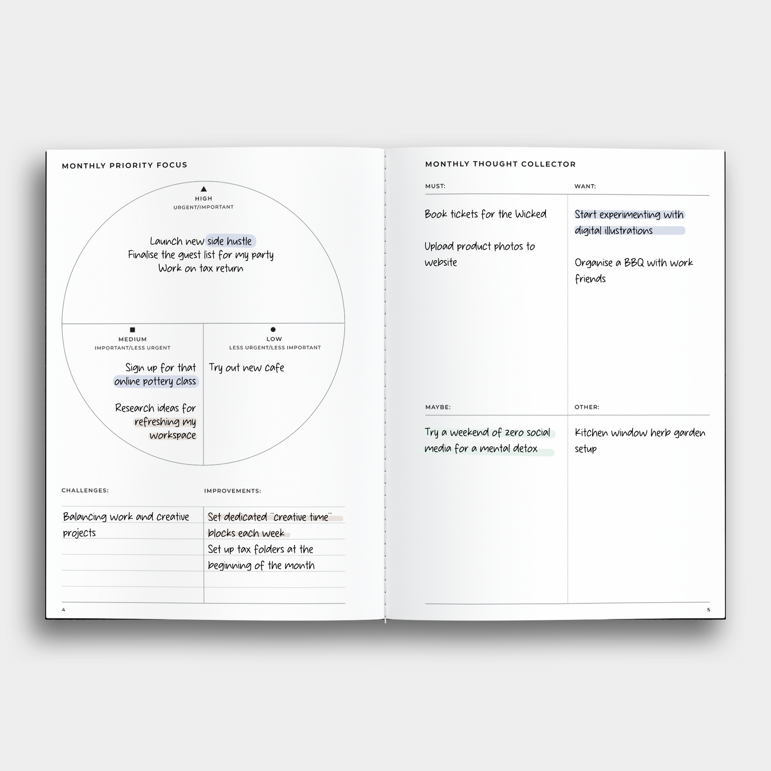 Balance Planner Notebook