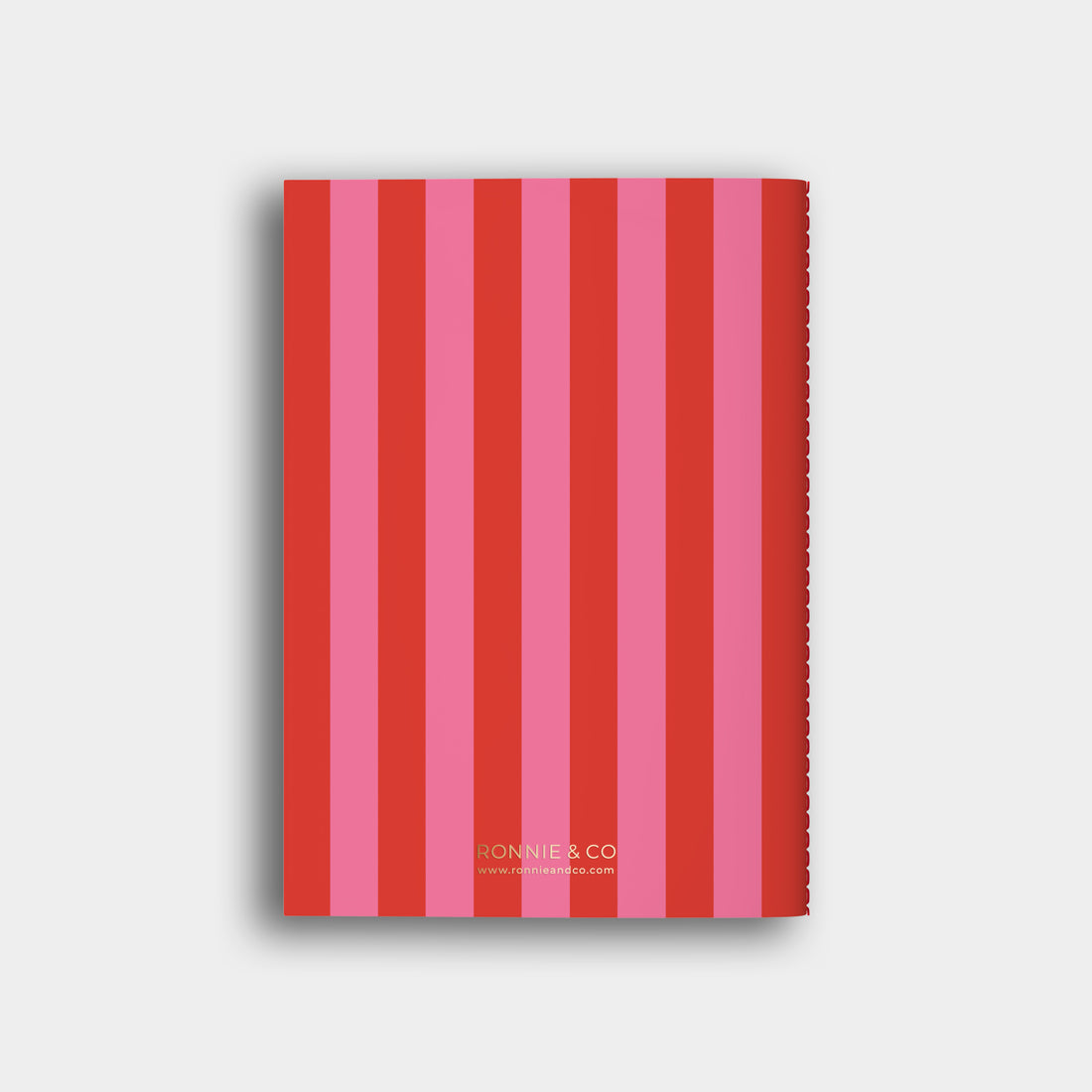 Lined Notebook -  Red + Pink Striped