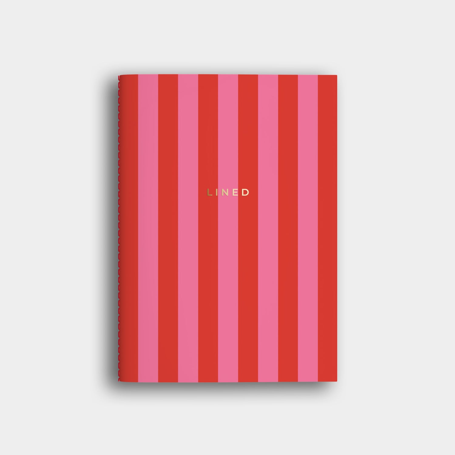 Lined Pink + Red Striped Notebook