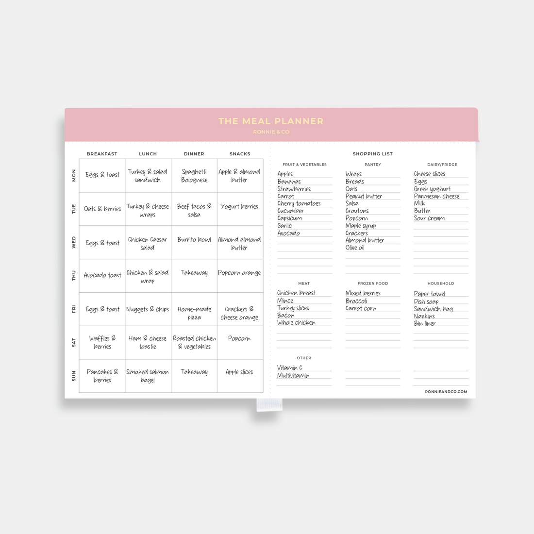 Magnetic Meal/Shopping List Planner