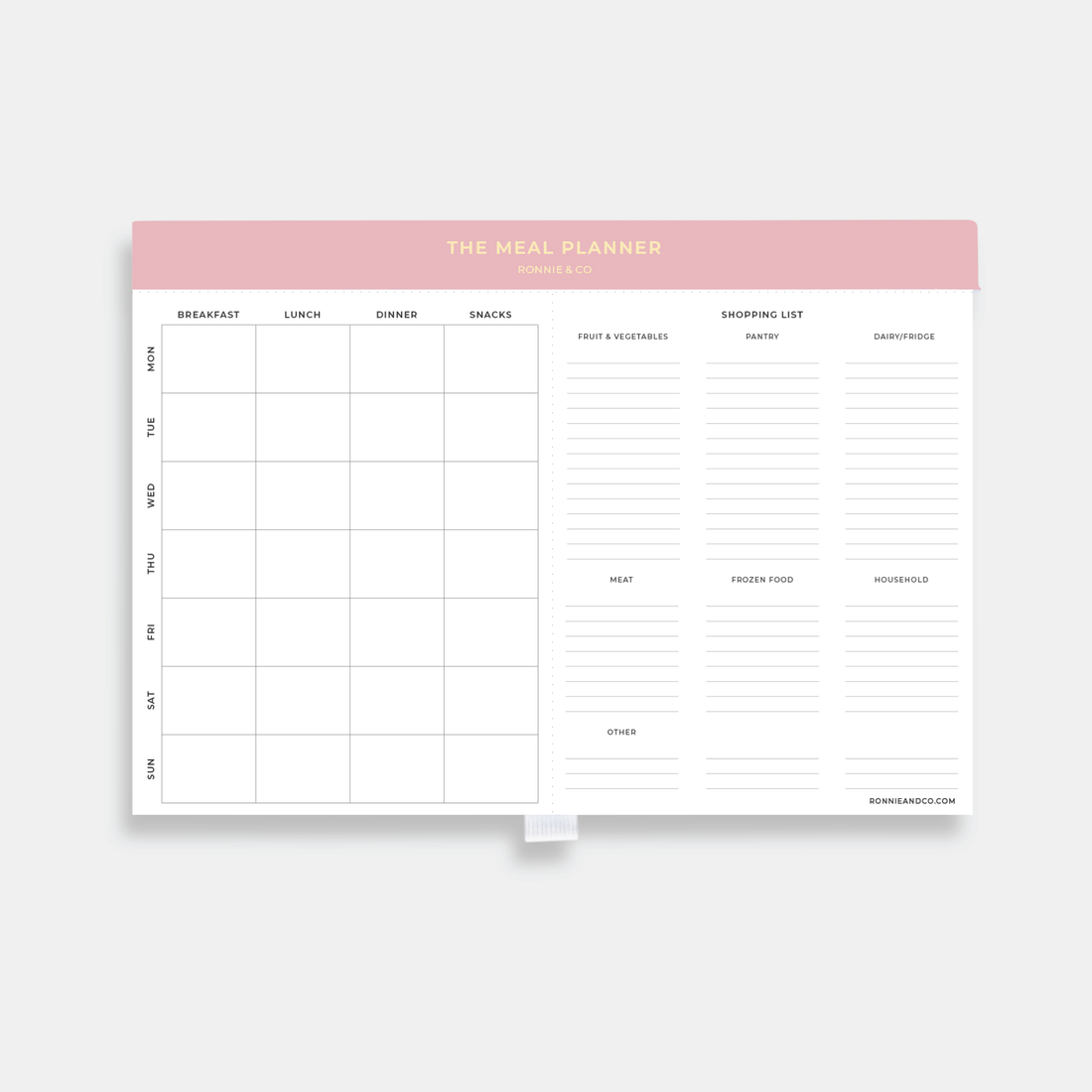 Magnetic Meal/Shopping List Planner