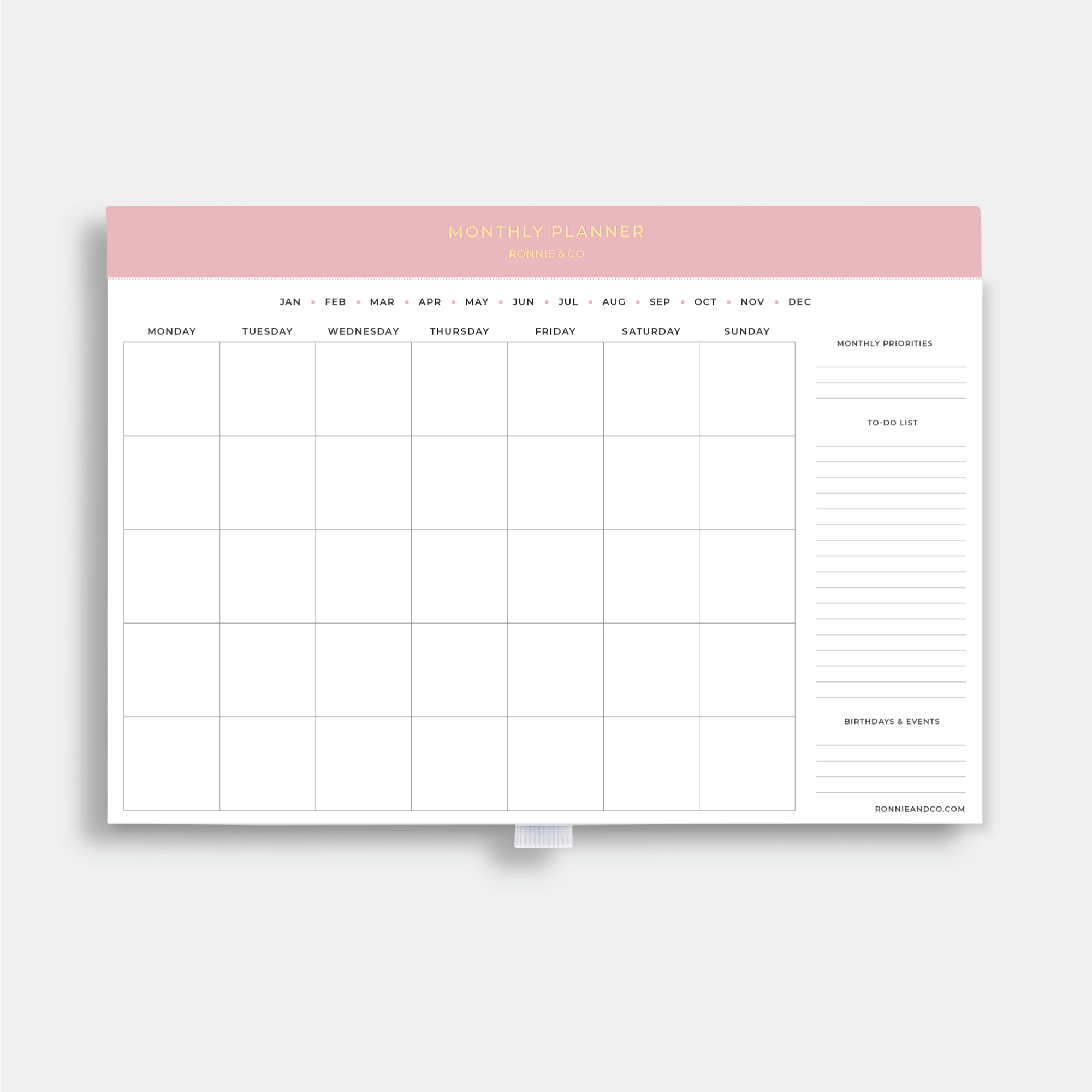 Magnetic Monthly Calendar