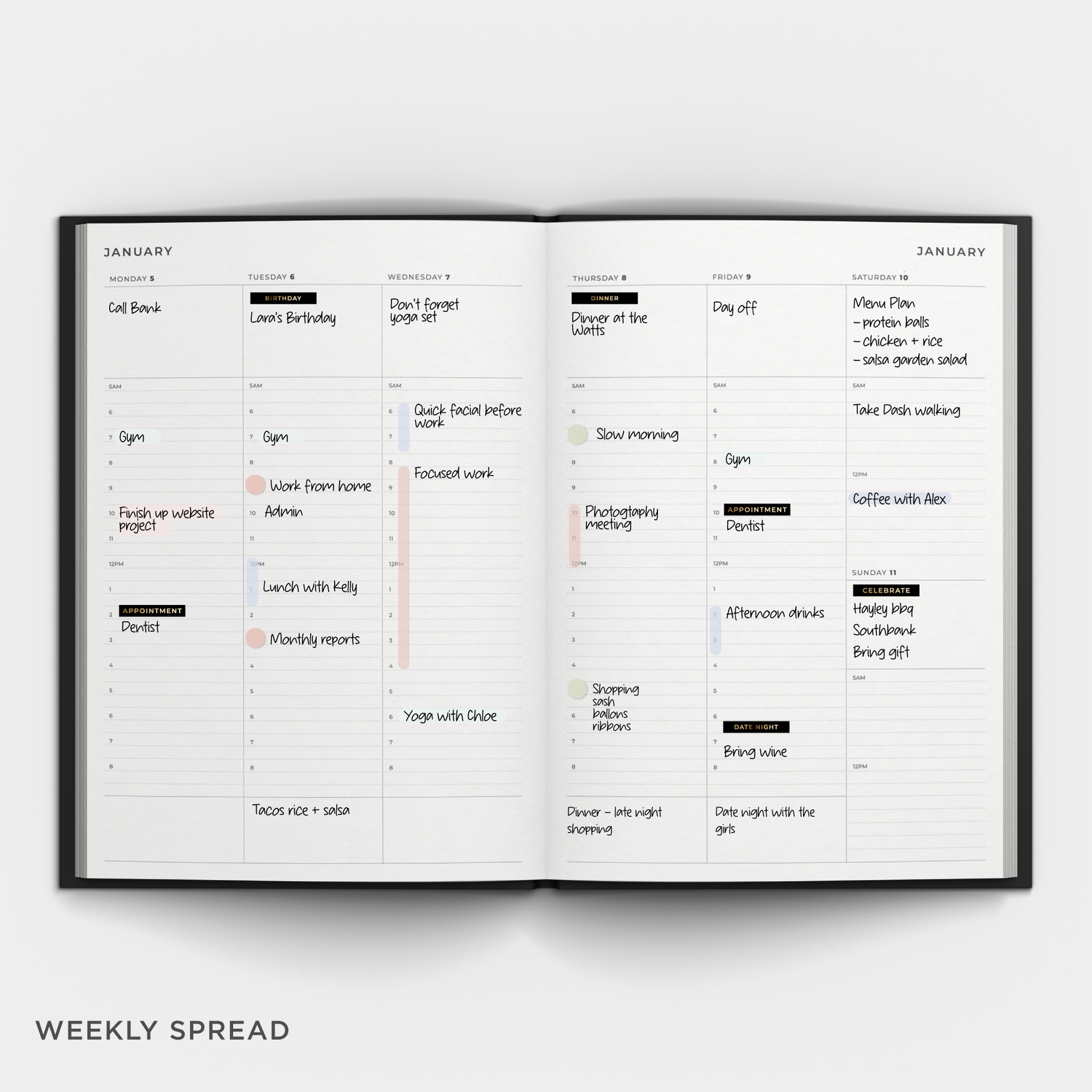 2026 A4 Weekly Planner Diary