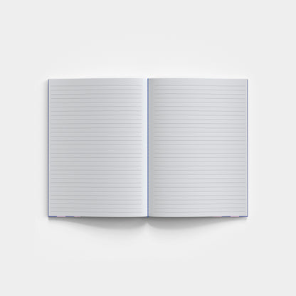 Lined Notebook -  Blue + Lilac Striped