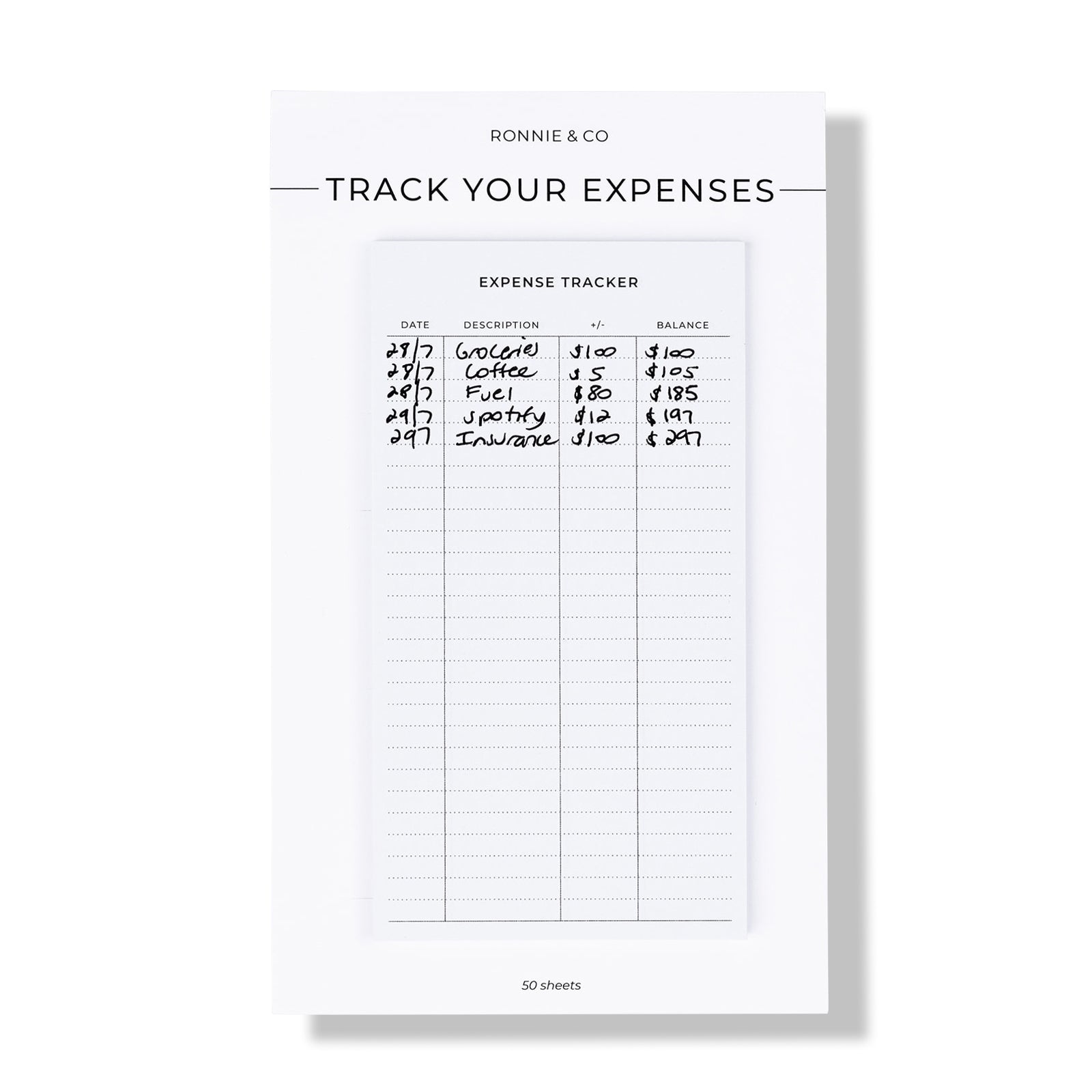Expense Tracker Sticky Notes | Ronnie and Co