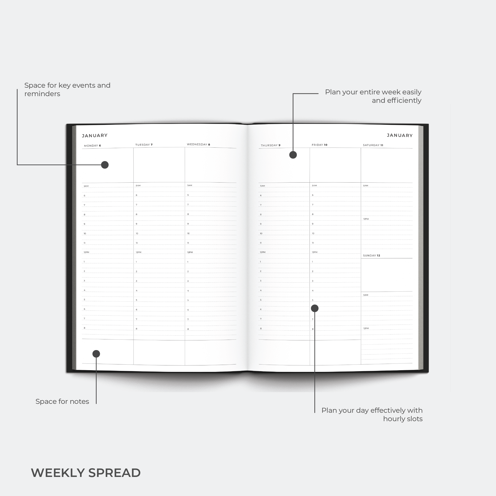 2025 A5 Weekly Planner Diary