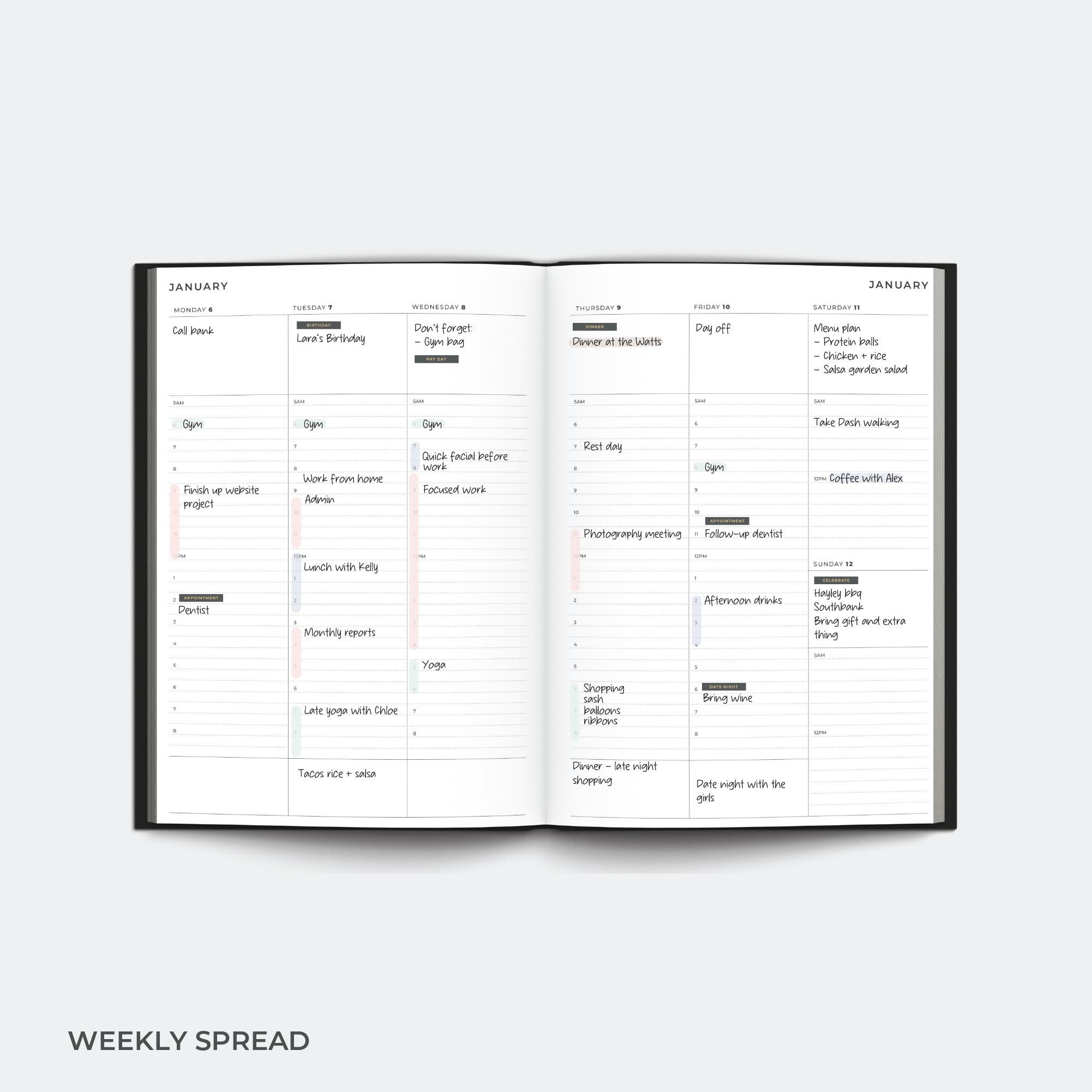 2025 A4 Weekly Planner Diary