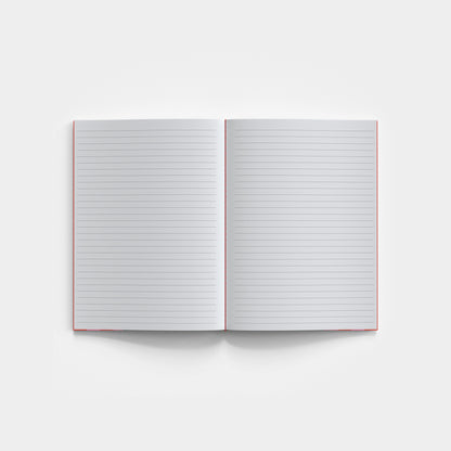 Lined Notebook -  Red + Pink Striped