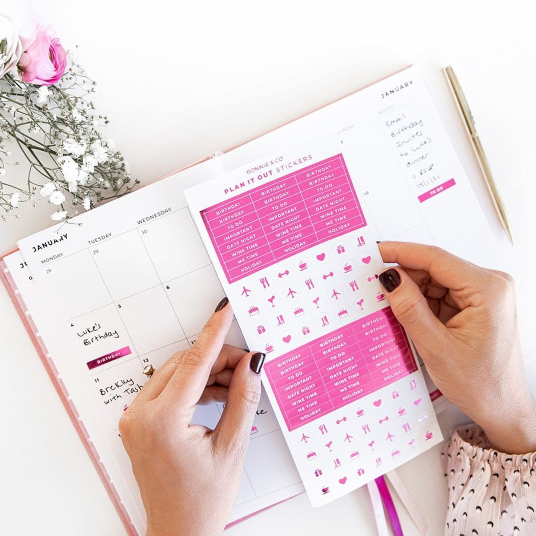 Planner Stickers | Pink Foil